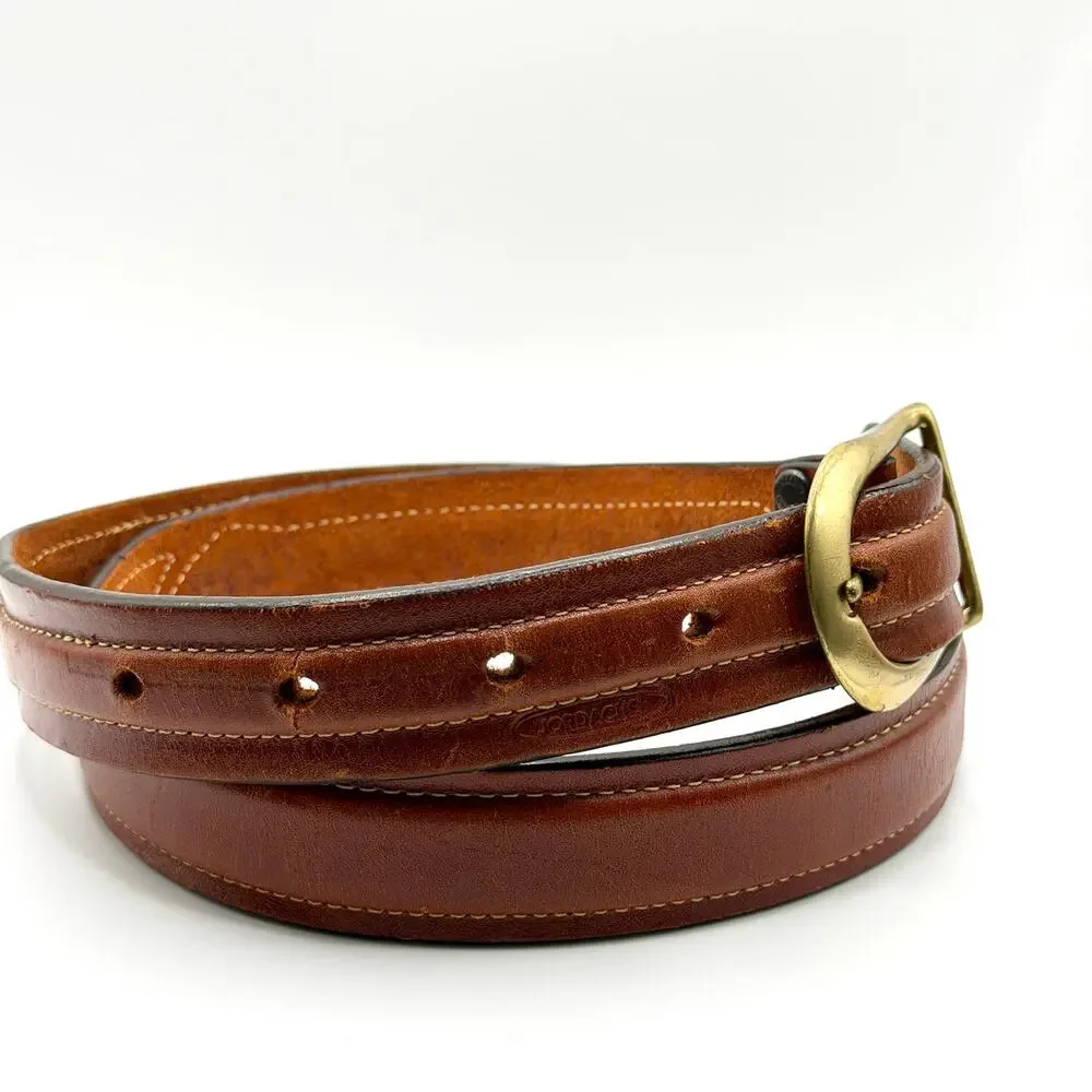 Vintage 80s Jordache Brown Genuine Leather Equestrian Belt